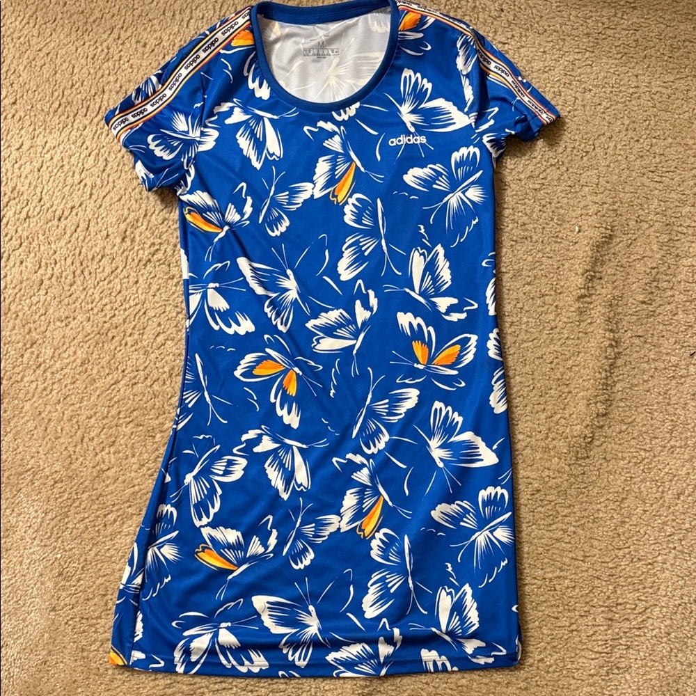 Adidas Blue Dress with Butterfly Pattern